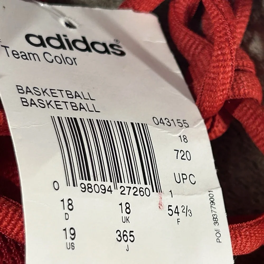 NWT Vintage Adidas Pro Model Team Color Red White Basketball Shoes Size 19